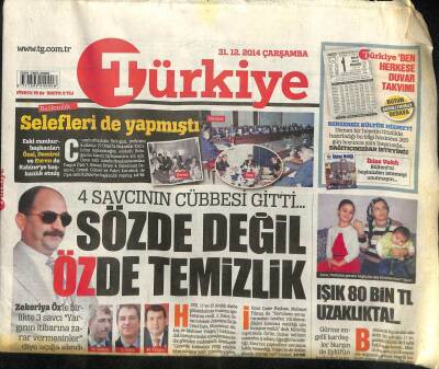 Türkiye Gazetesi 31 Aralık 2014 - 4 Savcının Cübbesi Gitti GZ101365 - 1