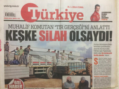 Türkiye Gazetesi 31 Ocak 2014 - Muhalif Komutan Tır Geçeğini Anlattı Keşke Silah Olsaydı GZ29009 - 1