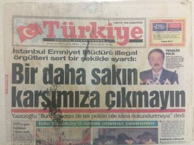 Türkiye Gazetesi 4 Mayıs 1996 İşte Kadıköyü Savaş Alanına Çevirenler GZ32801 - 1