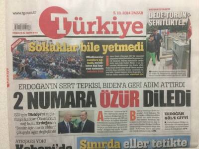 Türkiye Gazetesi 5 Ekim 2014 - Abdli 2 Numara Özür Diledi GZ29657 - 1
