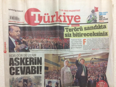 Türkiye Gazetesi 5 Kasım 2015 - Erdoğan Terörü Sandıkta Siz Bitireceksiniz GZ27527 - 1