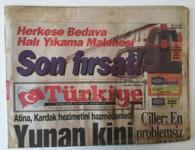 Türkiye Gazetesi 6 Şubat 1996 - BM İnsan Hakları Raportörünü Dehşete Düşüren Manzara Sırp a Suçüstü GZ11028 - 2