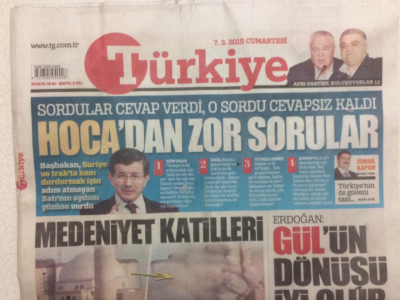Türkiye Gazetesi 7 Mart 2015 - Erdoğan,Abdullah Gülün Dönüşü İyi OLur GZ29101 - 1
