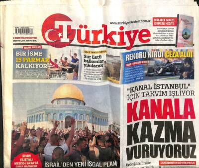 Türkiye Gazetesi 9 Ekim 2021 - Kanal İstanbul İçin Takvim İşliyor , Kanala Kazma Vuruyoruz GZ105101 - 1