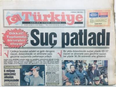 Türkiye Gazetesi 9 Nisan 1996 - Kalkavan Kılıcı Sıyırdı GZ42662 - 1