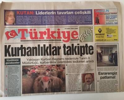 Türkiye Gazetesi Bölge 25 Şubat 2000 - Kurbanlıklar Takipte GZ26660 - 1