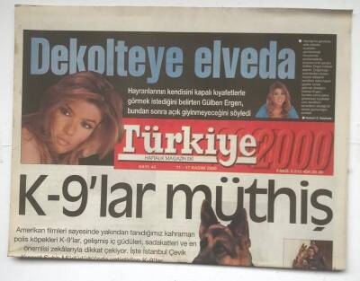 Türkiye Gazetesi Haftalık Magazin Eki 11 - 17 Kasım 2000 - K - 9lar Müthiş GZ3457 - 1
