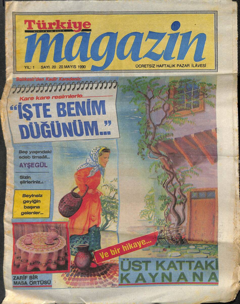 Türkiye Gazetesi Magazin Eki 20 Mayıs 1990 - Beyinsiz Geyiğin Başına Gelenler GZ152780 - 1