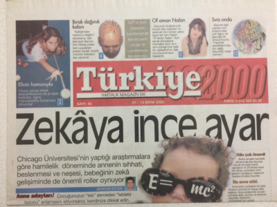 Türkiye Gazetesi Magazin Eki 7-13 Ekim 2000 - Zekaya İnce Ayar GZ24674 - 1
