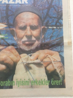 Türkiye Gazetesi Pazar Eki 12 Nisan 1992 - Çorabın İyisini Erkekler Örer GZ23121 - 1