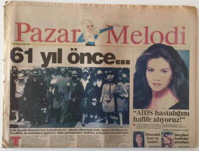 Türkiye Gazetesi Pazar Melodi Eki 3 Aralık 1995 - Kılık Kıyafet Kanununun Kabulünün 61. Yılında Ülkemizde Hala Giyimi Tartışıyoruz GZ22311 - 1
