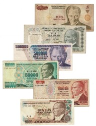 Türkiye Karışık Kağıt Para Lotu (6 Adet) TCK10422 - Gökçekoleksiyon