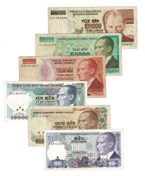 Türkiye Karışık Kağıt Para Lotu (6 Adet) TCK10444 - Gökçekoleksiyon