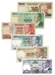 Türkiye Karışık Kağıt Para Lotu (6 Adet) TCK10423 - Gökçekoleksiyon
