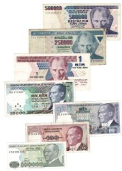 Türkiye Karışık Kağıt Para Lotu (7 Adet) TCK10421 - Gökçekoleksiyon