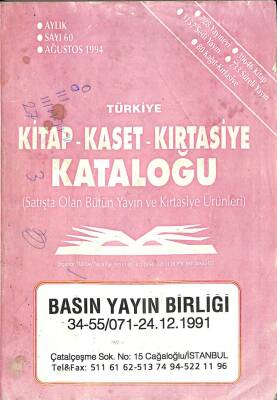 Türkiye Kitap-Kaset-Kırtasiye Kataloğu Sayı 60 Ağustos 1994 KTP2037 - 1