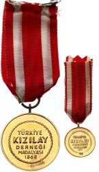 Türkiye Kızılay Cemiyeti Büyük Boy ve Minyatür Tipi Altın Madalya TCH1456 #3663 - 2