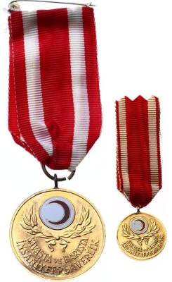 Türkiye Kızılay Cemiyeti Büyük Boy ve Minyatür Tipi Altın Madalya TCH1456 3663 - 1