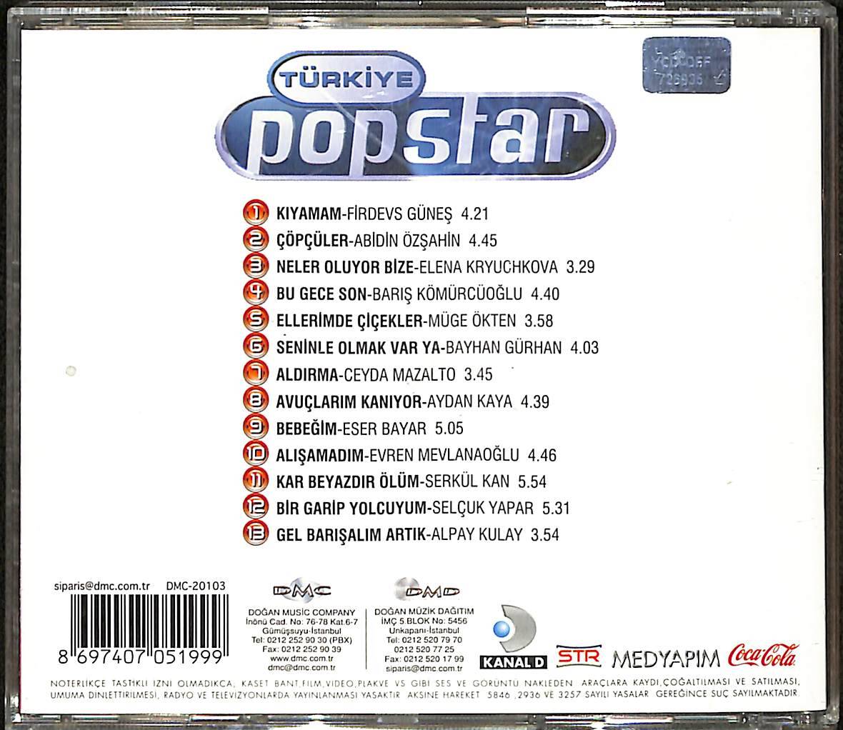 Türkiye Popstar CD (İkinci El) CD4089 - 2