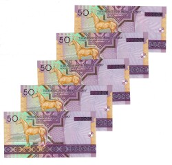 Türkmenistan 2005 Yılı 50 Manat (5 Adet) - ÇİL YKP8794 - 2