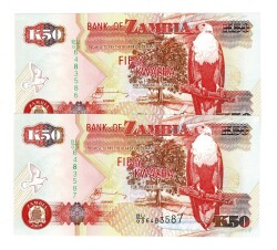 Zambiya 2 Kwacha (2 Adet ) ÇİL YKP8438 - Gökçekoleksiyon