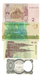 Türkmenistan/Ukrayna/Mısır/Hırvatistan Yabancı Kağıt Para Lotu ÇİL YKP8357 - 2