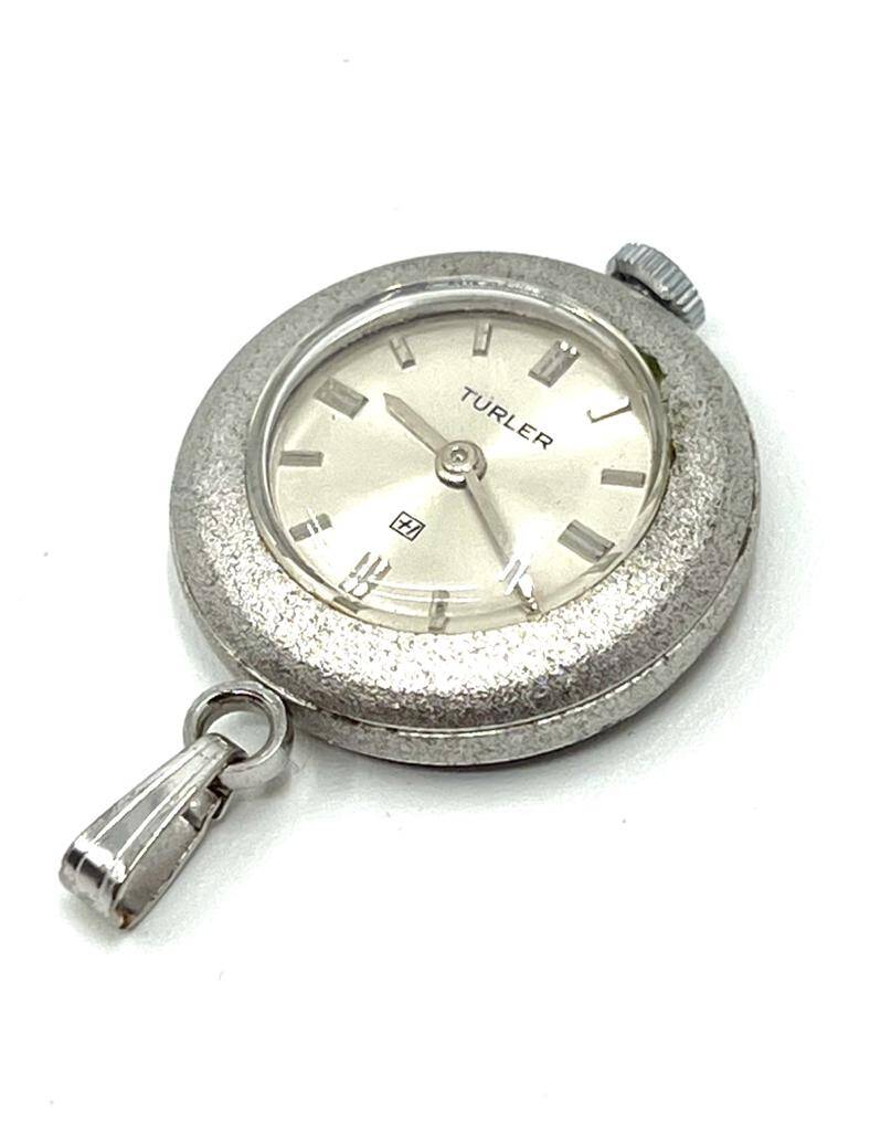 Türler Krom Kaplama Bayan Kolye Saati – Vintage Kurmalı | 20 mm | SAA093 #0.92 - 3