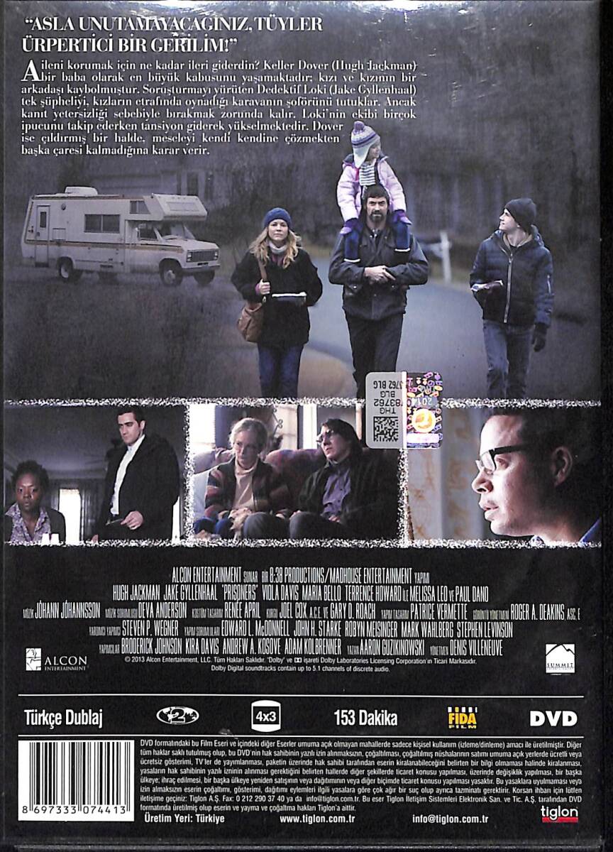 Tutsak (Prisoners) – Orijinal DVD (İkinci El) * Hugh Jackman, Jake Gyllenhaal, Viola Davis, Maria Bello – 2013 * DVD3003 - 2