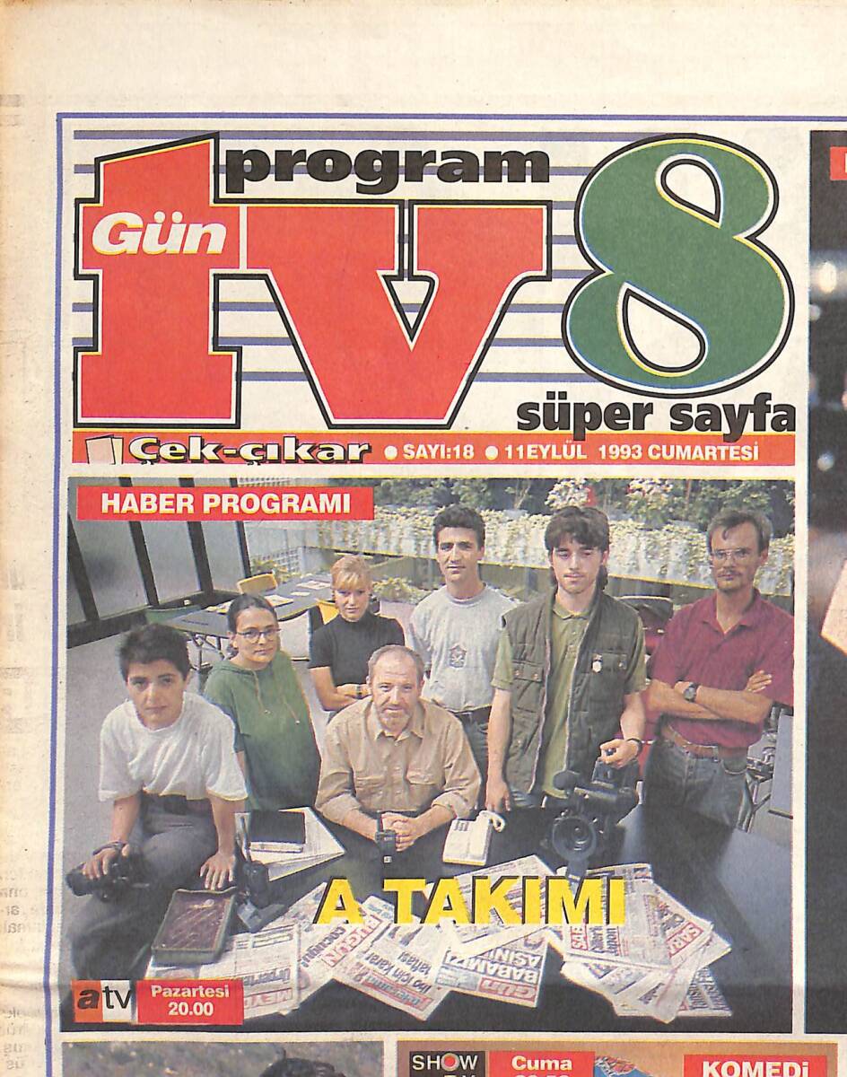 TV 8 Süper Sayfa 11 Eylül 1993 - Bılly Bathgate - Ruhat Mengi - Yıllar Sonra Bir Araya Gelen Grup Moğollar GZ132723 - 1