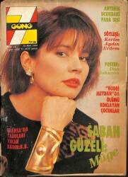 Tv`de 7 Gong Magazin Dergisi Sayı 12 18 Mart 1990 - Müge Oruçkaptan - Don Johnson Posteri - Fikret Hakan NDR64342 - 2