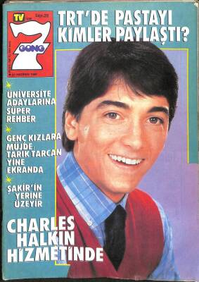 Tv`de 7 Gong Magazin Dergisi Sayı 25 20 Haziran 1988 - Perihan Kutman - Türkan Şoray, Bir Cahide Aranıyor - Hülya Avşar - Kapak Charles Halkın Hizmetinde -Türkan Şoray`a Ödül NDR63939 - 1
