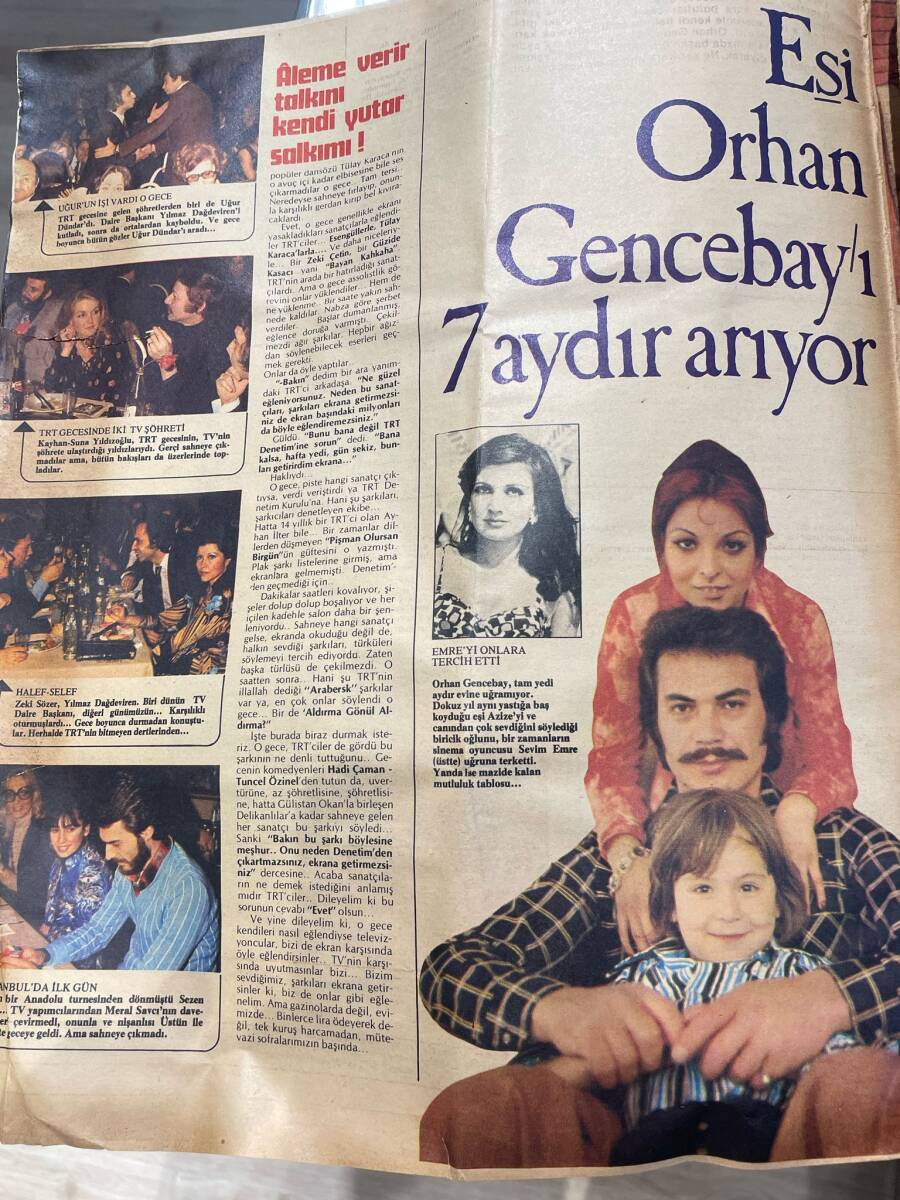 Tv'de 7 Gün 10 Nisan 1978 Sayı: 15 - TRT, Yılmaz Güney, Neşe Karaböcek Ve Orhan Gencebay'ı Affetti - Orhan Gencebay'ın Eşi Azize 7 Aydır Eşini Arıyor NDR93758 - 3