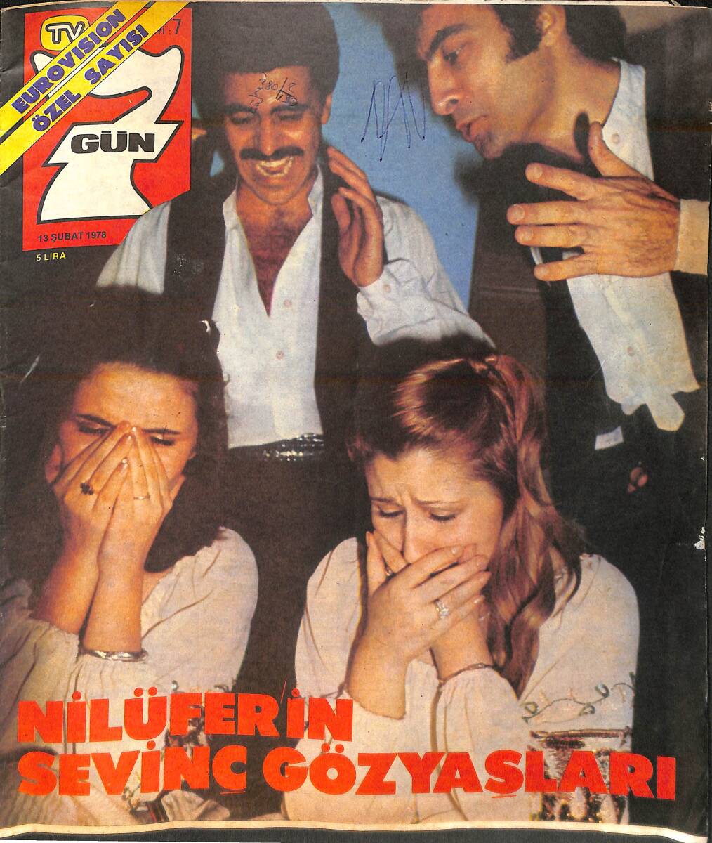 Tv'de 7 Gün 13 Şubat 1978 Sayı: 7 - Nilüfer'in Sevinç Gözyaşları - Nükhet Duru - Tamer Durukan - Semiha Yankı - İskender Doğan - Gönül Yazar NDR93766 - 1