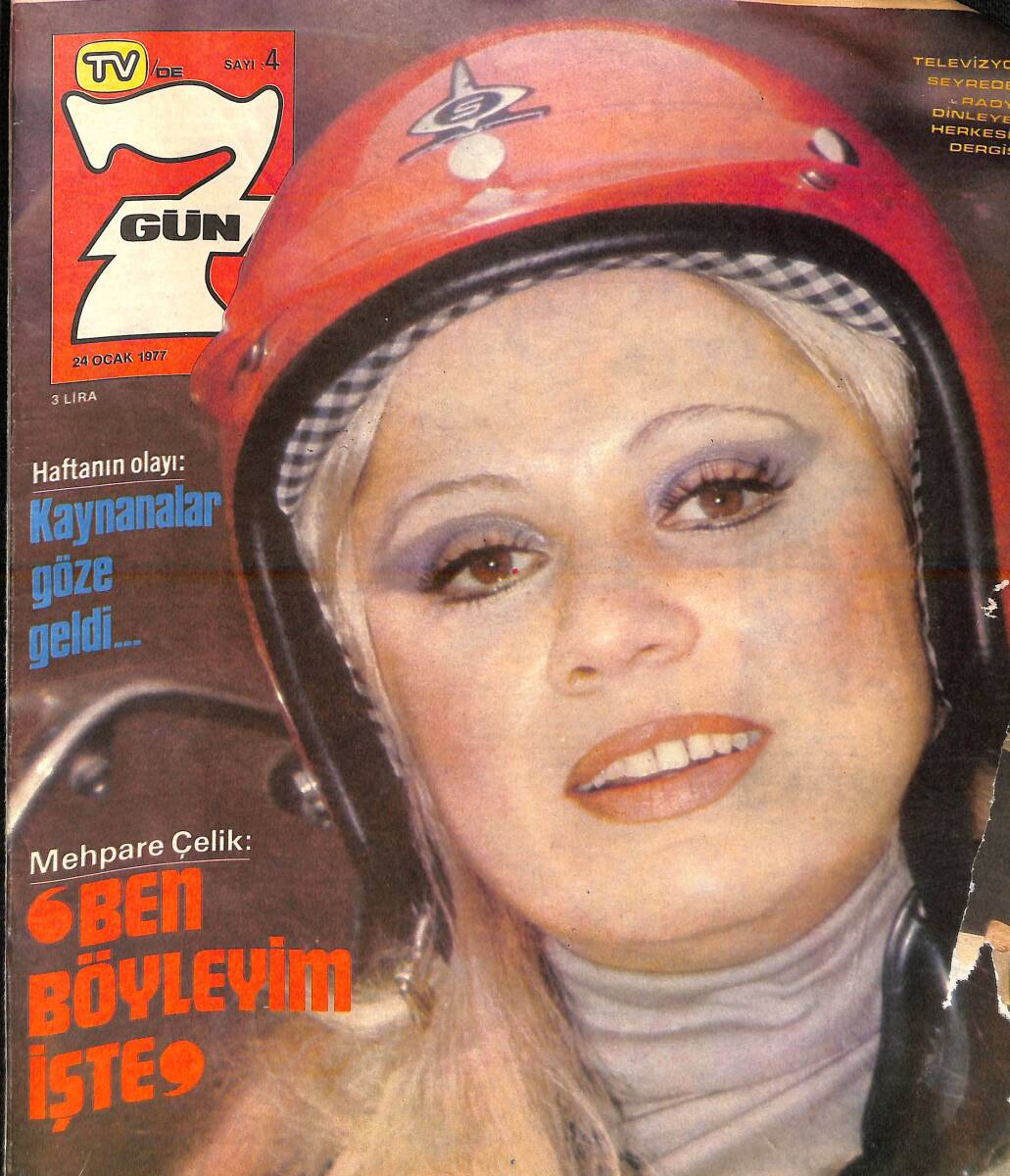 Tv'de 7 Gün 24 Ocak 1977 Sayı: 4 - Halit Kıvanç - Taner Şener - Cüneyt Arkın, Filiz Akın Ve Fatma Girike TV'nin Bütün Kapıları Kapandı - Barış Manço NDR93771 - 1
