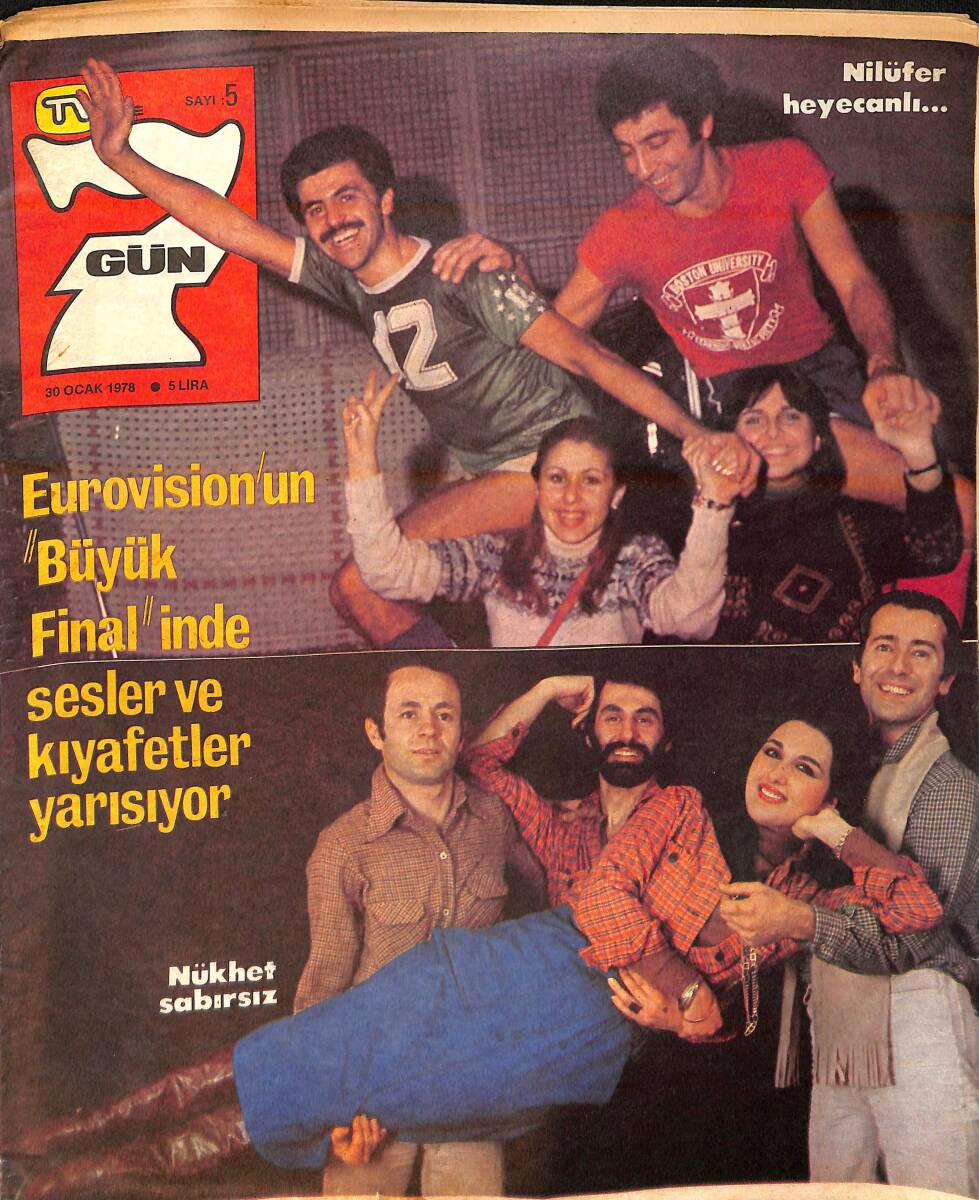Tv'de 7 Gün 30 Ocak 1978 Sayı: 5 - Kapak Nilüfer Ve Nükhet Duru - Şarkıcı Baha, Tekrar Bıçak Altına Yattı - Özdemir Erdoğan NDR93760 - 1