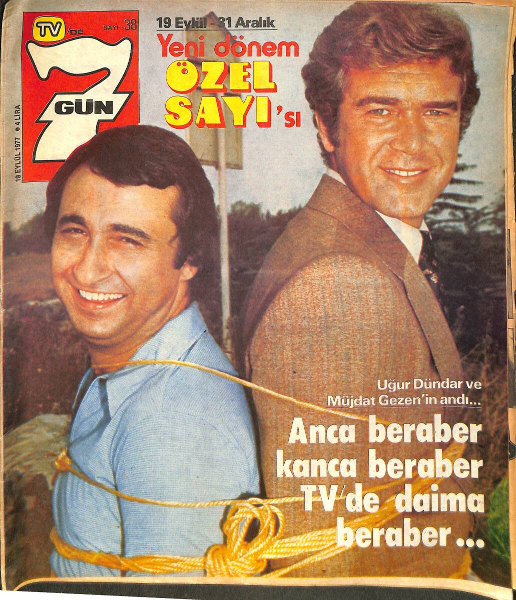 Tv'de 7 Gün Dergisi 19 Eylül 1977 Sayı : 38 - Elvis Efsanesi Asıl Şimdi Başlıyor - Uğur Dündar Ve Müjdat Gezen'in Andı... NDR97979 - 1