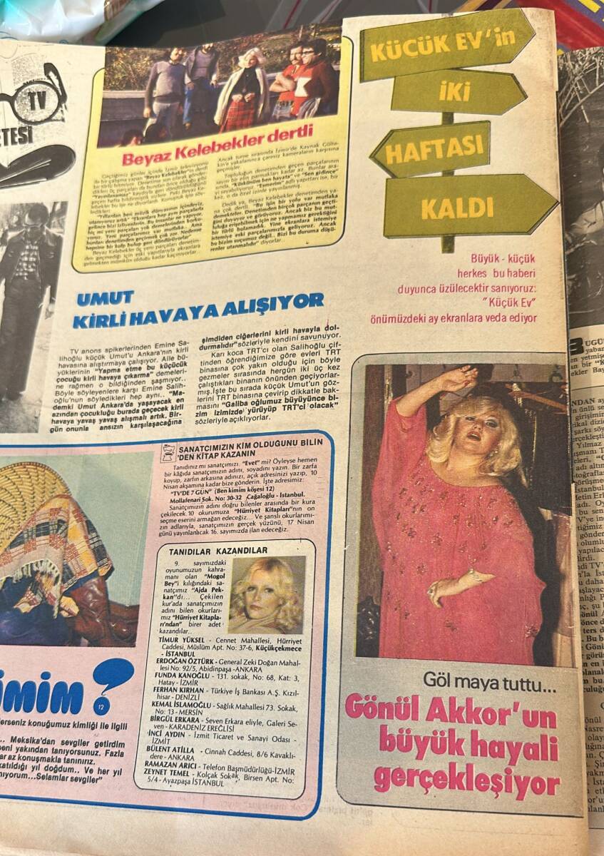 Tv'de 7 Gün Dergisi 20 Mart 1978 Sayı : 12 - Gönül Akkor'un Büyük Hayali Gerçekleşiyor - Türkan Şoray 20 Yıllık Sinema Hayatında Tam 4 Kez Erkek Oldu NDR97977 - 2