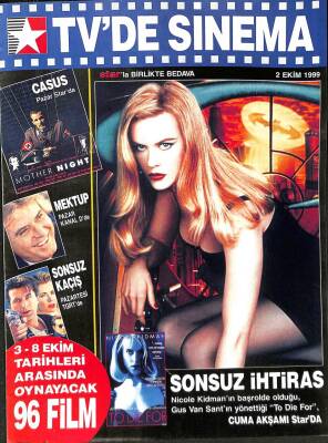 TVde Sinema Dergisi 2 Ekim 1999 Sonsuz İhtiras, Aşkta Ve Savaşta, Kral Solomonun Hazinesi, Carmen Electra Özel NDR63806 - 1