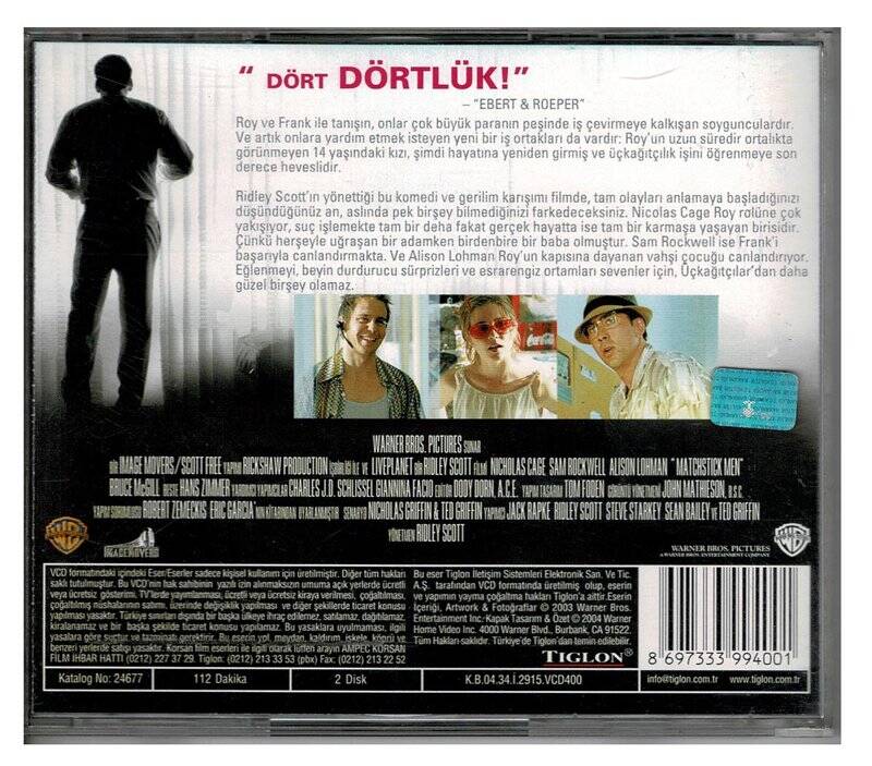 Üçkağıtçılar - Matchstick Men VCD Film VCD125 - 2