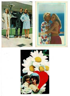 Üçlü Aşk ve Sevgi Temalı Kartpostal KRT7869 - 1