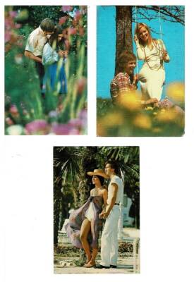Üçlü Aşk ve Sevgi Temalı Kartpostal KRT7871 - 1