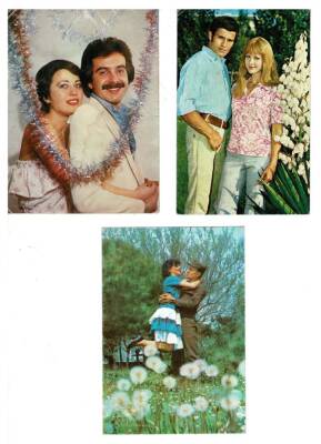 Üçlü Aşk ve Sevgi Temalı Kartpostal KRT7874 - 2