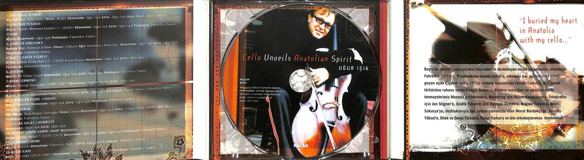 Uğur Işık - Cello Unveils Anatolian Spirit CD (İkinci El) CD4506 - 2