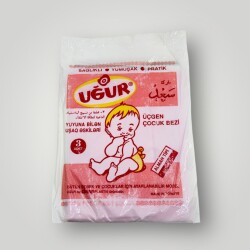 Uğur Üçgen Çocuk Bezi (Alman Tipi Büyük Boy) Türk Malı - Sıfır Poşetinde *Pembe Renk* AOB5068 - 1