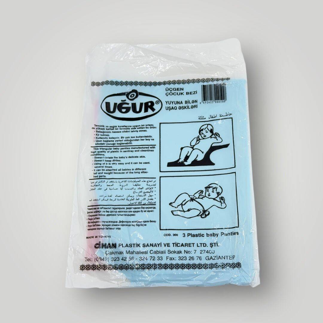 Uğur Üçgen Çocuk Bezi (Alman Tipi Büyük Boy) Türk Malı - Sıfır Poşetinde *Mavi Renk* AOB5069 - 2