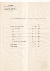 ÜLKER ÇİKOLATA - BİSKÜİ - ŞEKERLEME FABRİKASI İSTANBUL - 1954 ÇİKOLATA FİYAT LİSTESİ - 1
