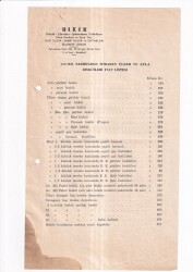 ÜLKER ÇİKOLATA - BİSKÜİ - ŞEKERLEME FABRİKASI İSTANBUL - 1954 YILI ÜLKER AYLA BİSKÜİLERİ FİYAT LİSTESİ - Gökçekoleksiyon