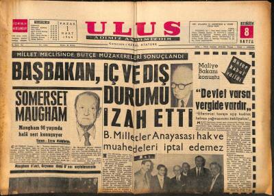 Ulus Gazetesi 1 Mart 1964 - Millet Meclisinde Bütçe Müzakereleri Sonuçlandı GZ90350 - 1
