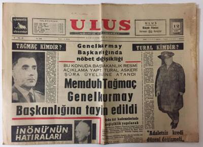 Ulus Gazetesi 12 Mart 1969 - Memduh Tağmaç Genel Kurmay Başkanlığına Tayin Edildi GZ26428 - 1