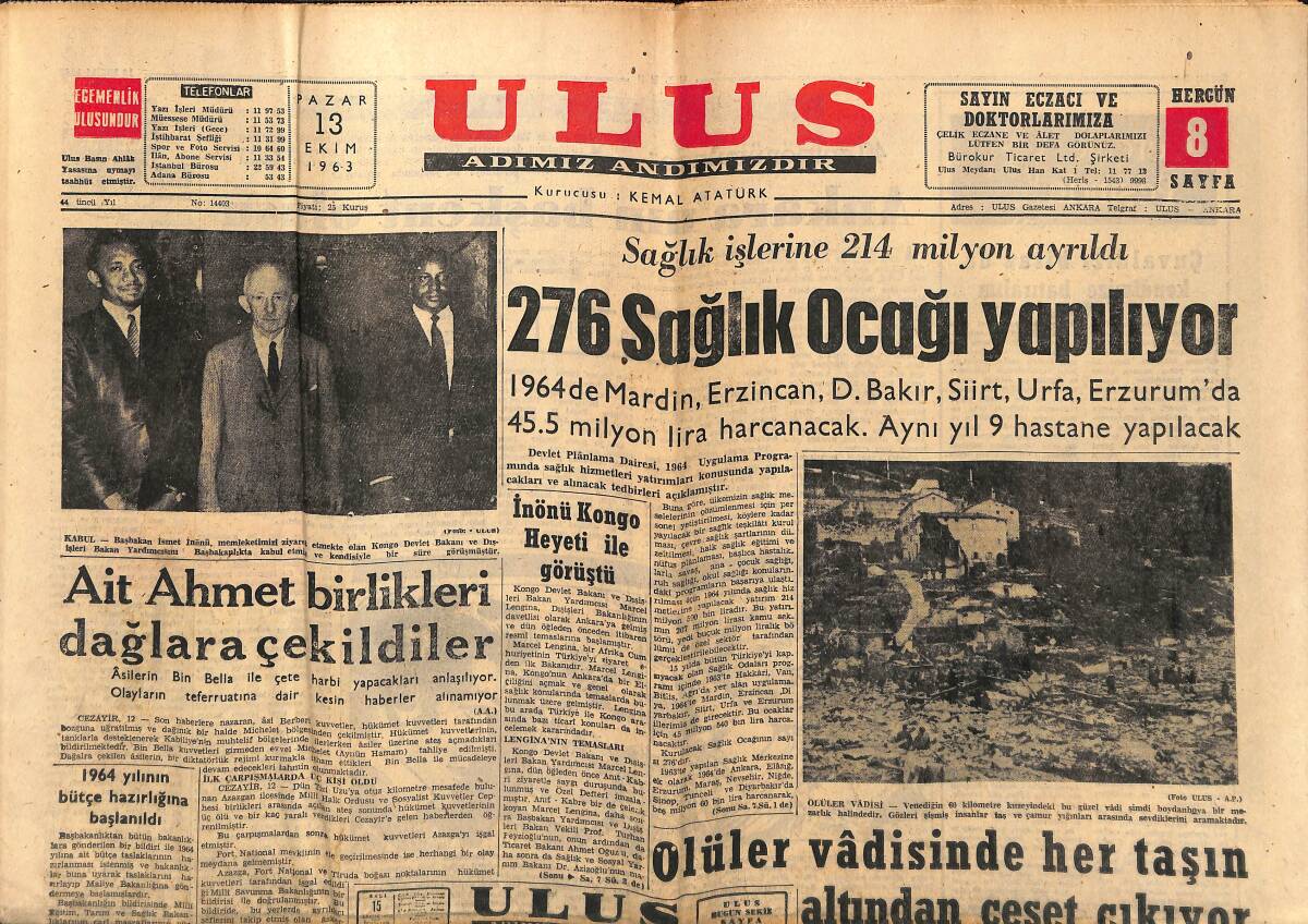 Ulus Gazetesi 13 Ekim 1963 - Korkunç Yenge Ngo-Dinh Nhu Kendini Savunuyor - 40. Yıldönümünde Ankara'nın Başkent Oluşu GZ147266 - 1